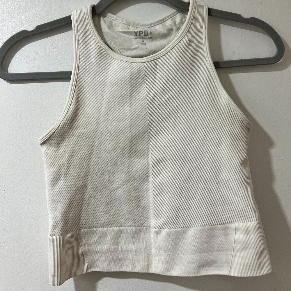 📌 YPB by Abercrombie Ribbed Workout Crop Top - Size M 🤍✨